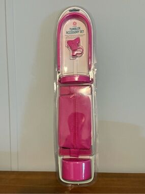 Tumbler Accessory Set 40oz Straw Cover Boot Strap. 4 pieces set. Only in pink.